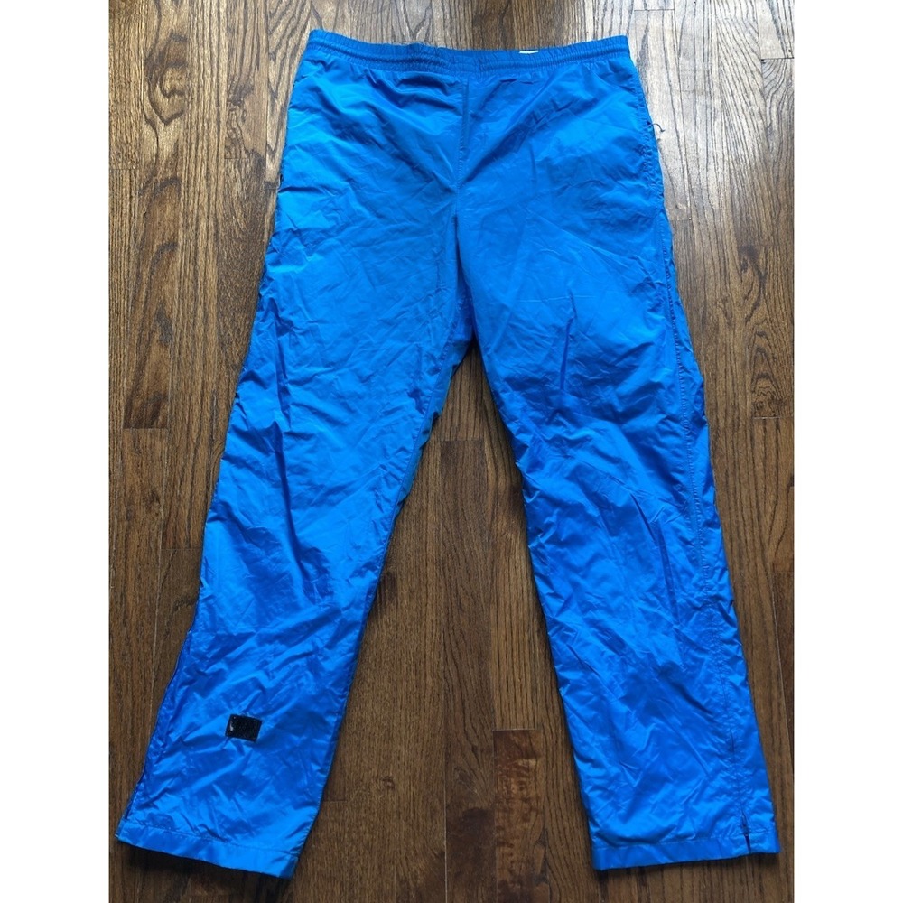 VTG Frank Shorter Sports Track Pants Mens Medium Goretex Blue Running Ankle Zip